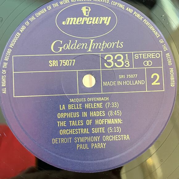 French Overtures Paul Paray Vinyl LP Mercury SRI 75077 Import Netherlands - Picture 5 of 7